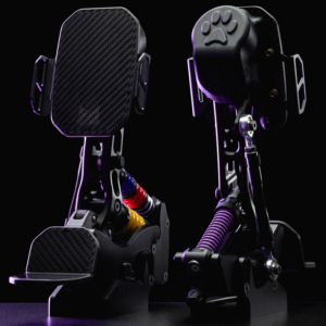 fatblackcat purrpro formula pedals with 200 kg load cell adjustable hydraulic damping and purrforce haptics feedback for simracing