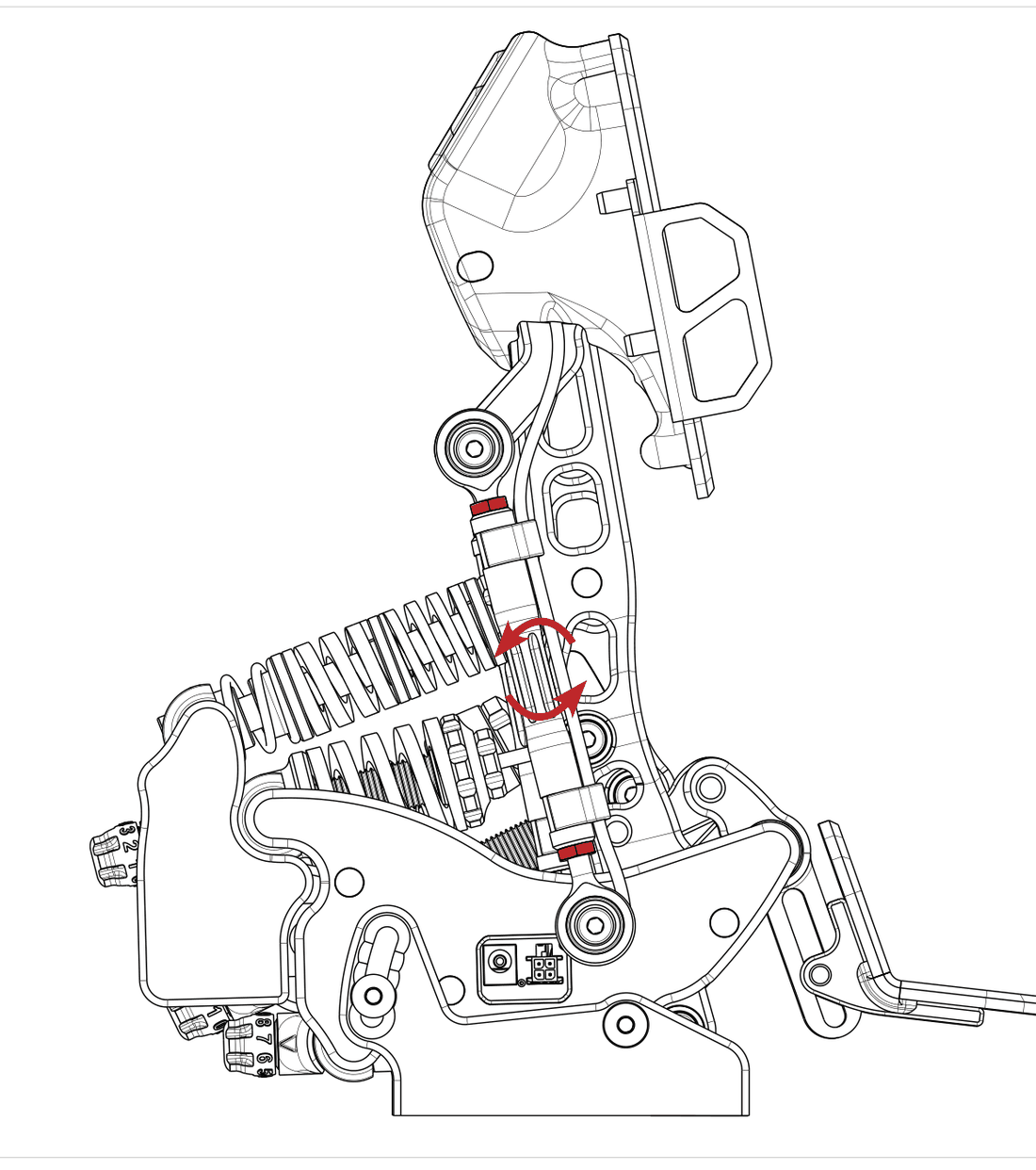 ERGO-LINK on the pedal, rotate to change pedal face angle