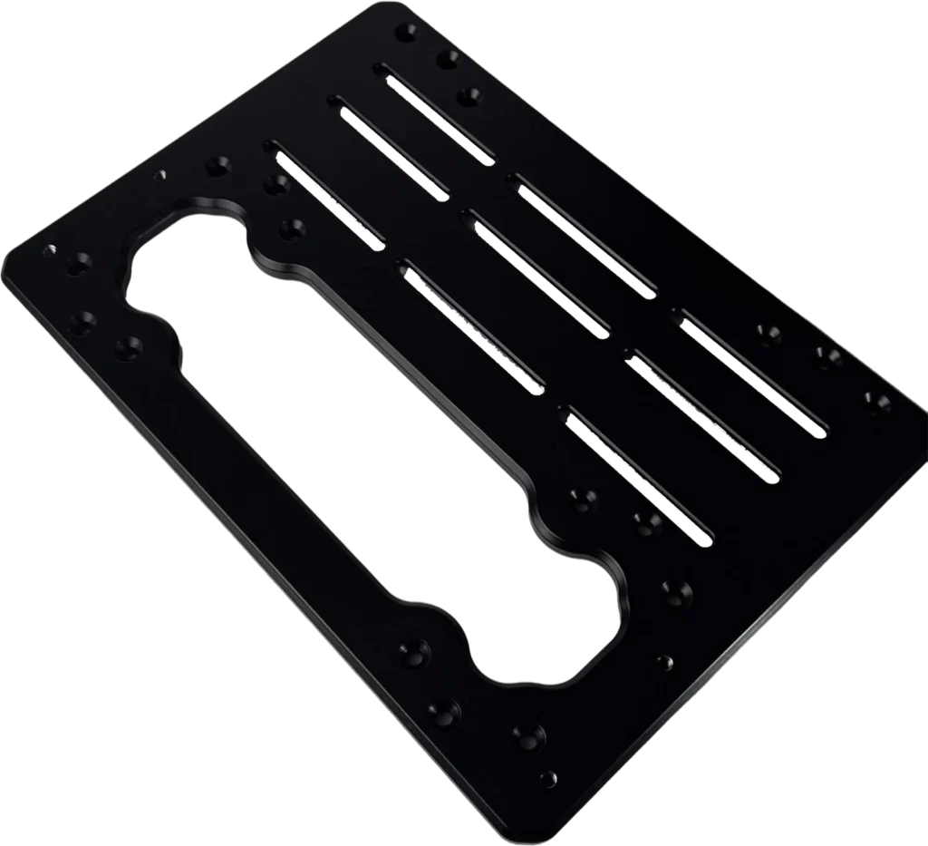BASEPLATE for PurrPRO pedals — top view with mounting slots