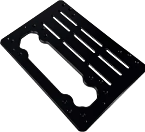 BASEPLATE for PurrPRO pedals — top view with mounting slots