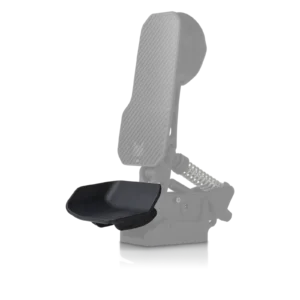 Asymmetric heel cup, left, mounted on a PurrPRO GT pedal, second angle