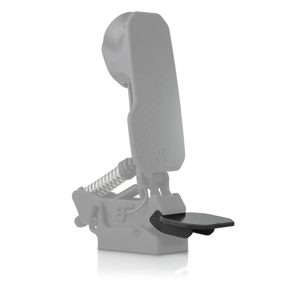 Individual heel support (I.H.S) mounted on a PurrPRO GT pedal, second angle